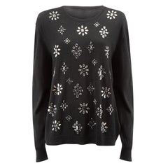 Escada Sport - Pull noir en maille fine orné de cristaux, pour femmes