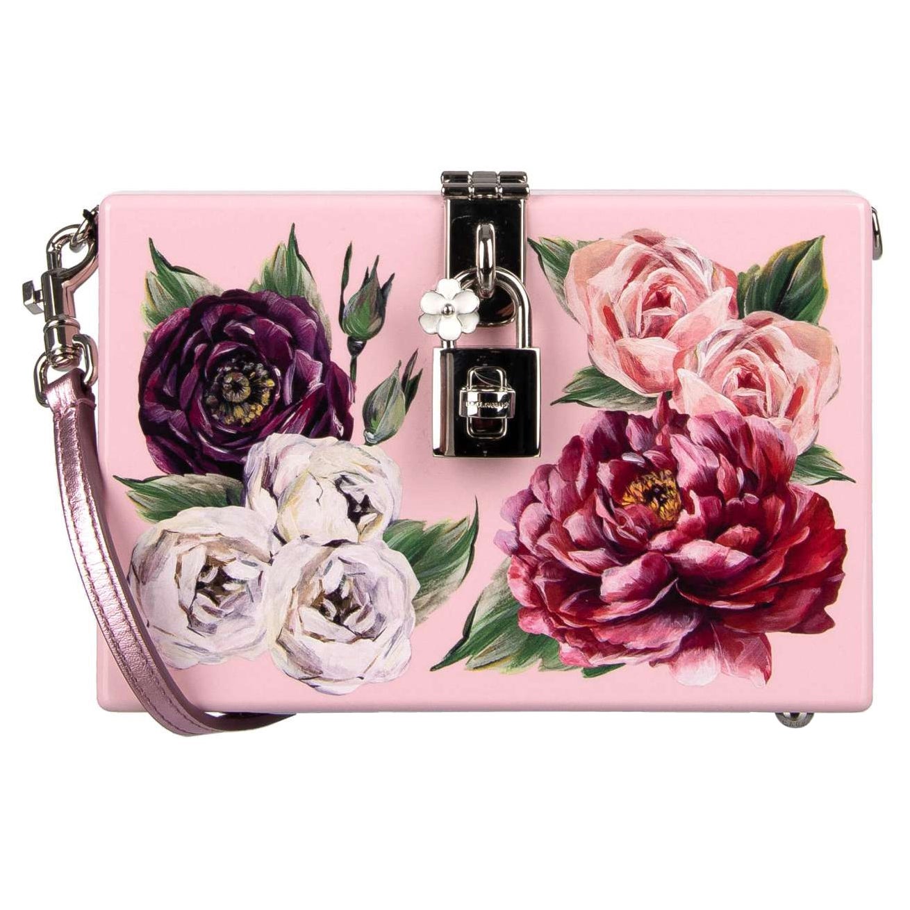 Dolce & Gabbana - Peony Printed DOLCE BOX Clutch Bag Pink