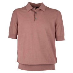 Dolce & Gabbana - Silk Polo Shirt T-Shirt Pink with Pearl Buttons 56