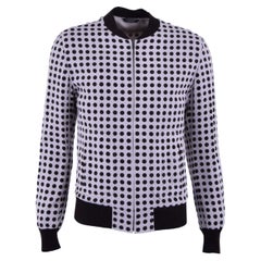 Dolce & Gabbana - Polka Dot Printed Viscose Bomber Jacket Brown Beige 48