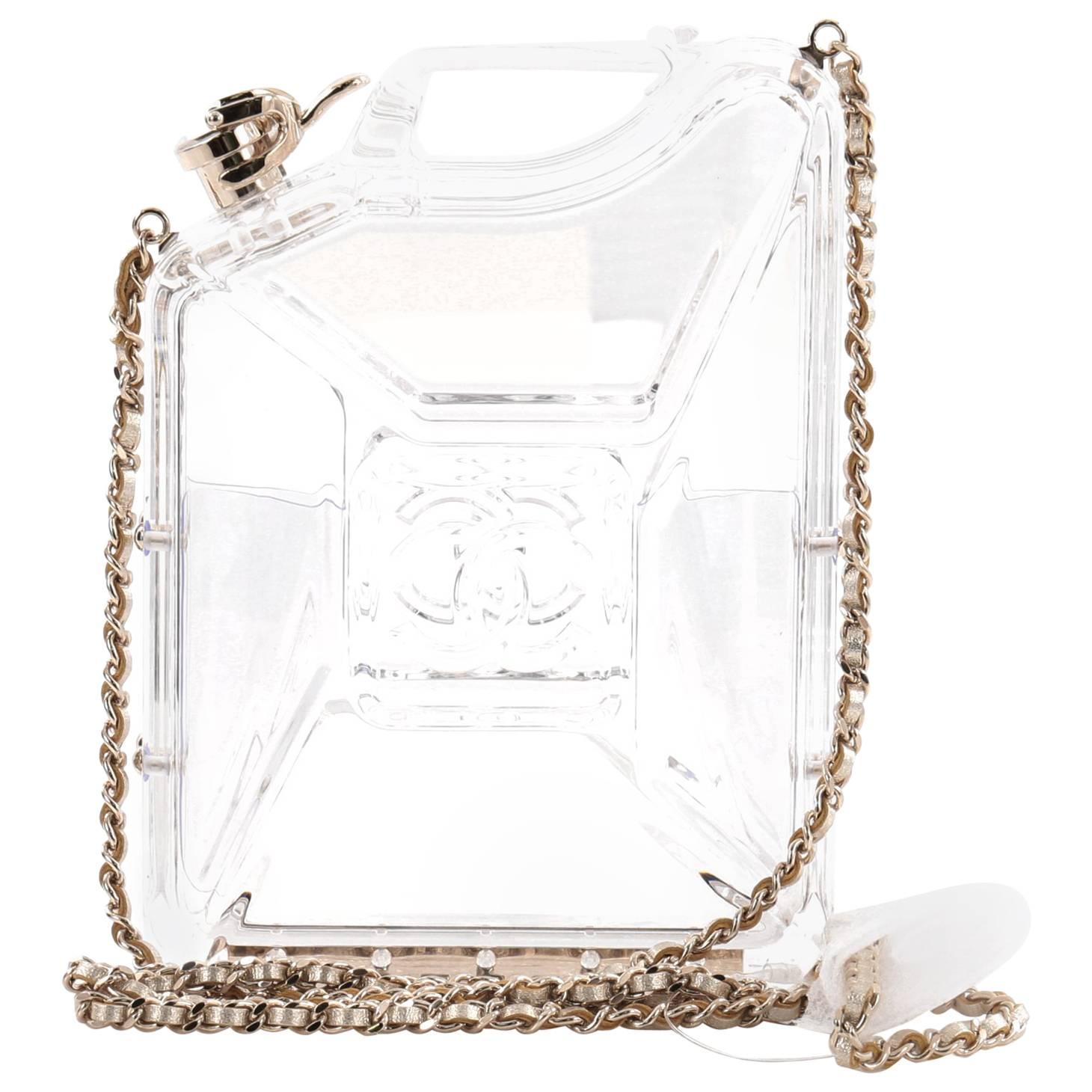 Chanel Dubai By Night Gas Can Minaudiere Clear Plexiglass