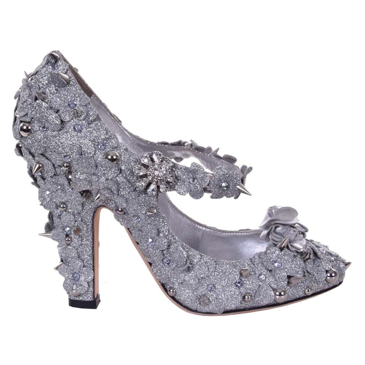 Dolce & Gabbana - Glitter Mary Jane Pumps COCO Silver EUR 39 For Sale