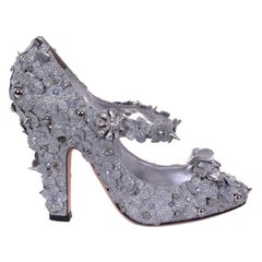 Dolce & Gabbana - Glitter Mary Jane Pumps COCO Silver EUR 39