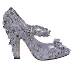 Dolce & Gabbana - Glitter Mary Jane Pumps COCO Silver EUR 36