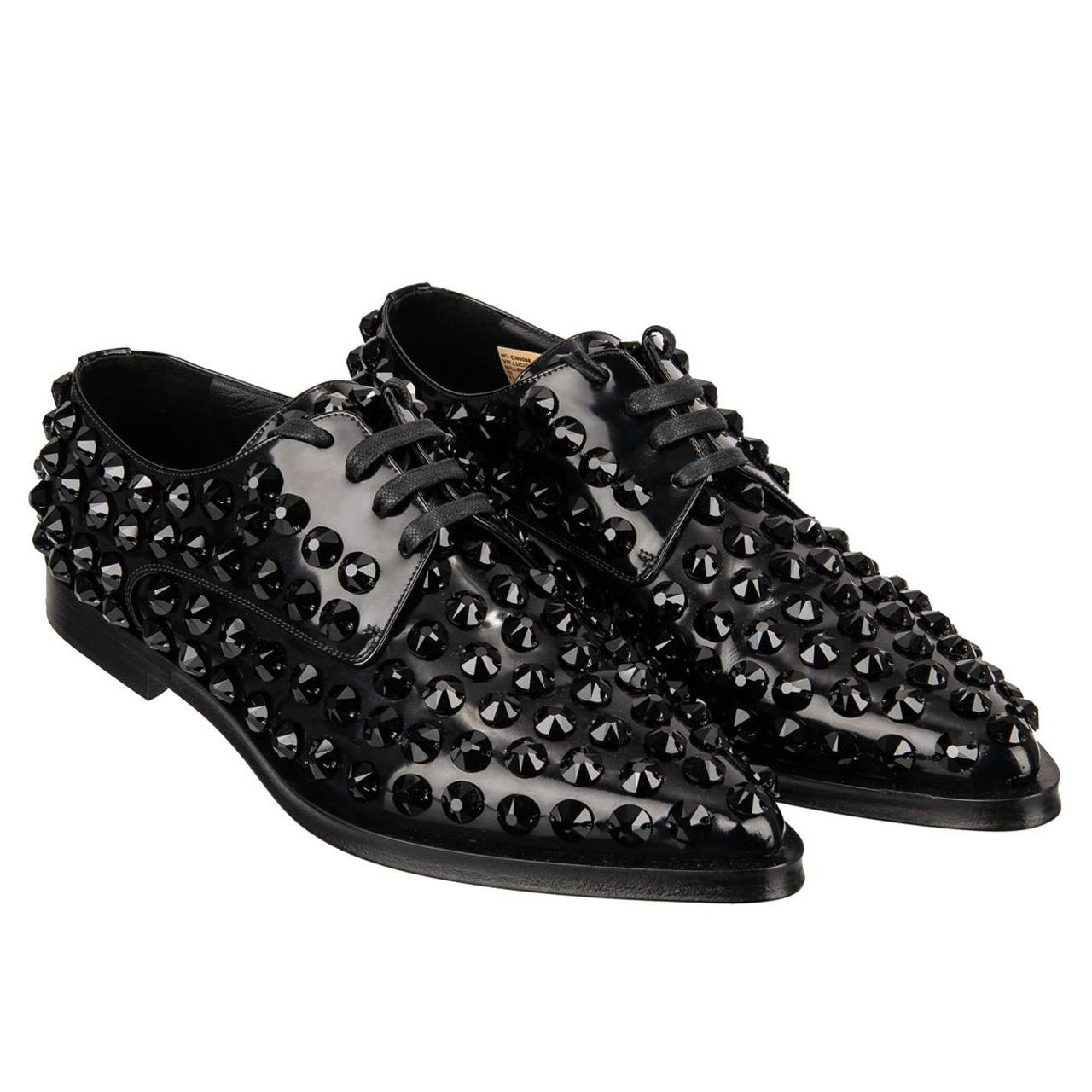 Dolce & Gabbana - Crystal Classic Leather Shoes MILLENIALS Black 40 US 10 For Sale