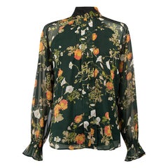 Ralph Lauren Women's Lauren Ralph Lauren Green Floral Print Blouse