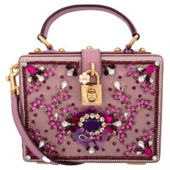 Dolce & Gabbana - Bejeweled Satin Clutch Bag DOLCE BOX with Crystals Pink