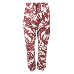 Used Marni Women's Maroon Printed Cropped Trousers