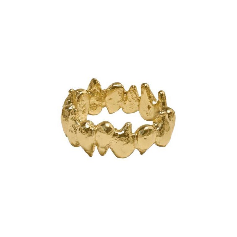 Tabua Ring is handmade of 24ct gold-plated bronze For Sale at 1stDibs