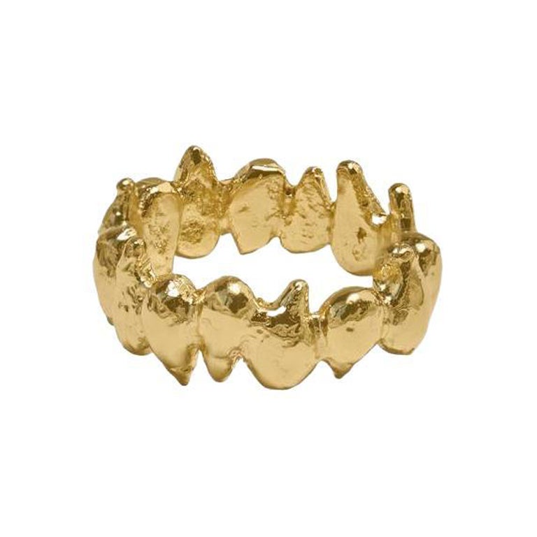 Starfruit Ring is handmade of 24ct gold-plated bronze For Sale