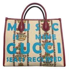 Gucci Borsa Tote 100 Crown Tela Beige Edizione Limitata