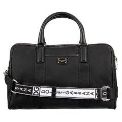 D&G - Canvas Weekender Duffle Bag with Logo Strap and Leather Details Black