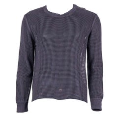 Dolce & Gabbana - Cotton Crewneck Net Sweater Gray 54 XL