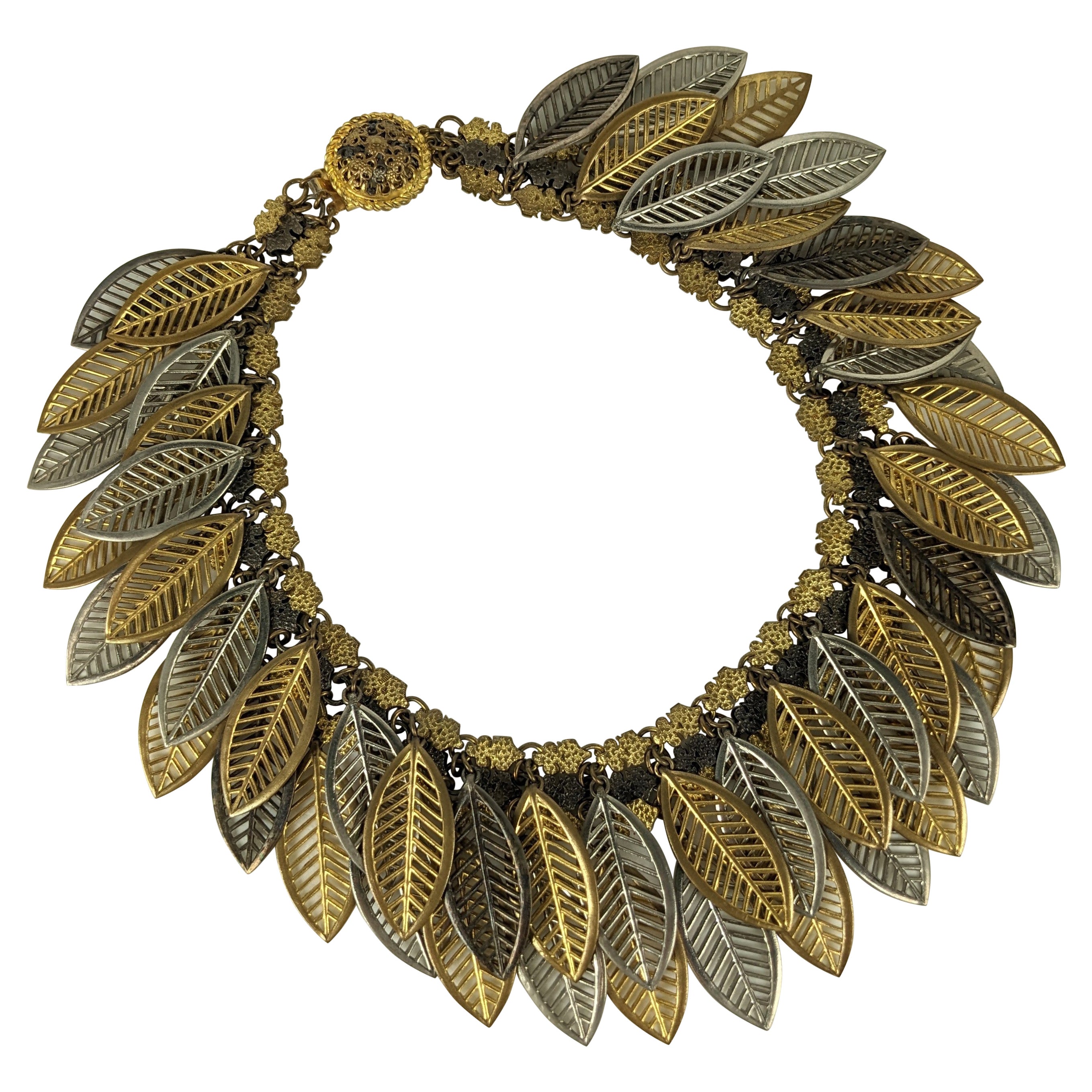 French 2 Toned Haute Couture Leaf Collar