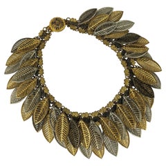 Vintage French 2 Toned Haute Couture Leaf Collar
