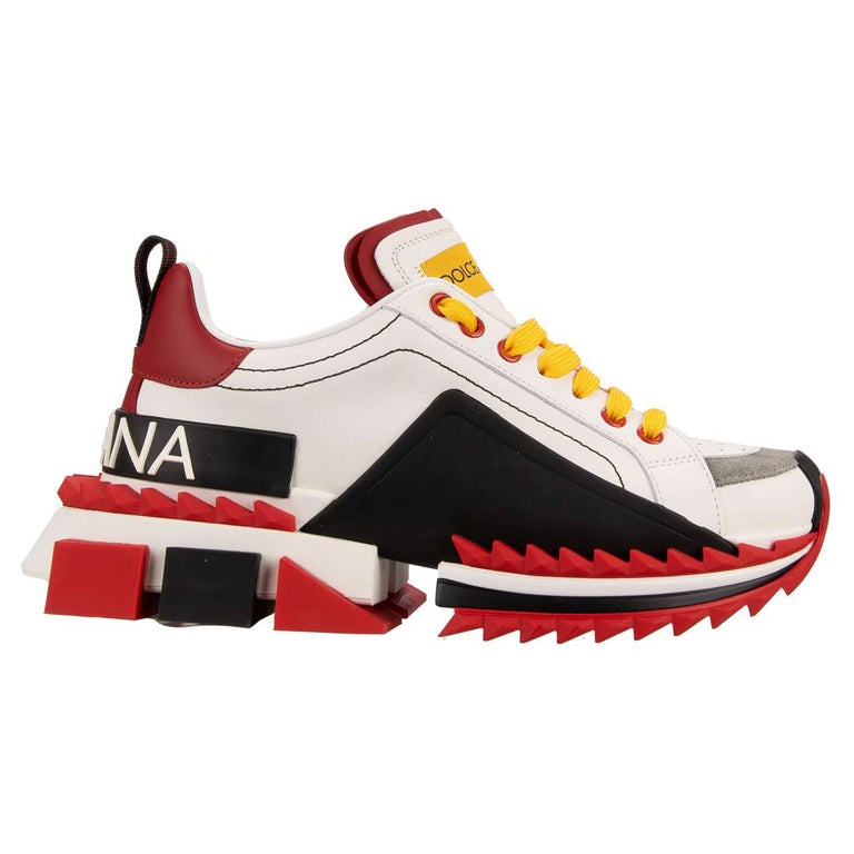 Dolce and Gabbana - DG Logo Plateau Sneaker SUPER QUEEN White Red Black EUR  40 at 1stDibs