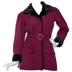 70s Yves saint Laurent Rive Gauche Purple with Fur Lining. 6