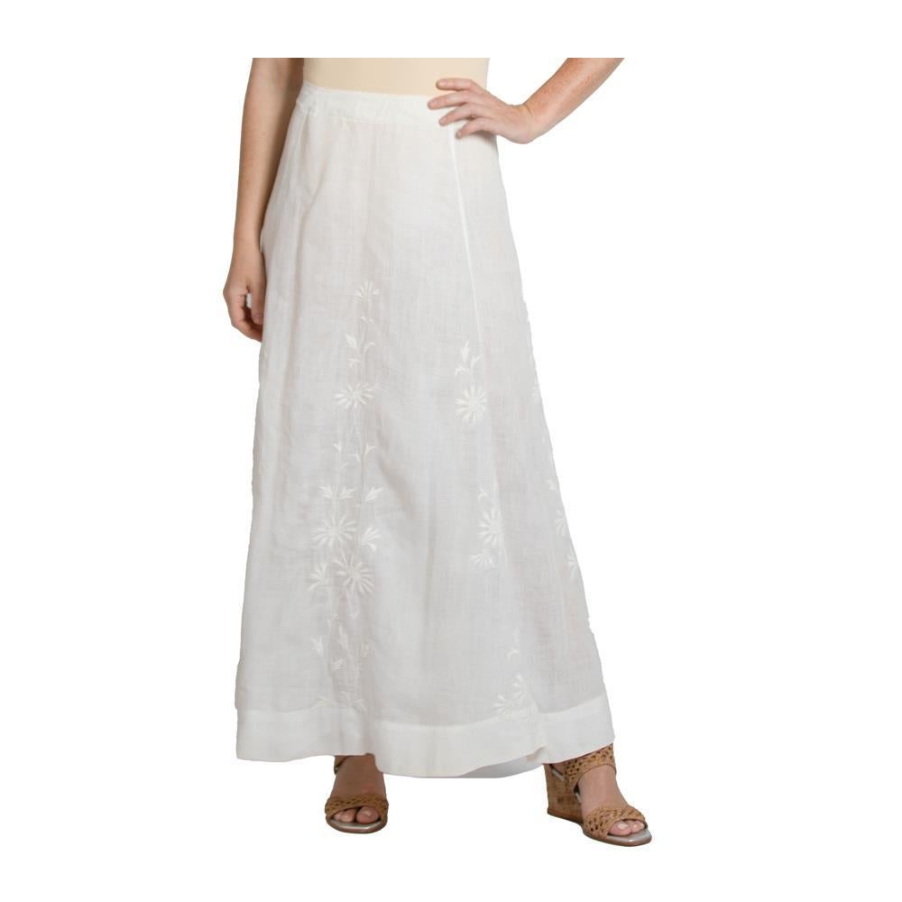 Edwardian White Linen Hand Embroidered Skirt For Sale