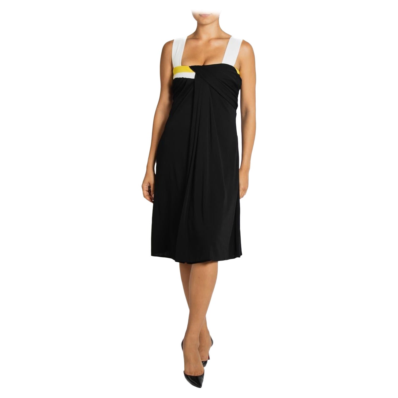 2000S Gucci Black & White Rayon Dress For Sale