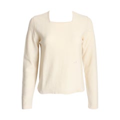 Sonia Rykiel Sweater Pullover Neutral Vanilla Angora Wool Blend Knit Size 40