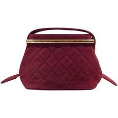 Chanel 1990s Quilted Red Suede Tote