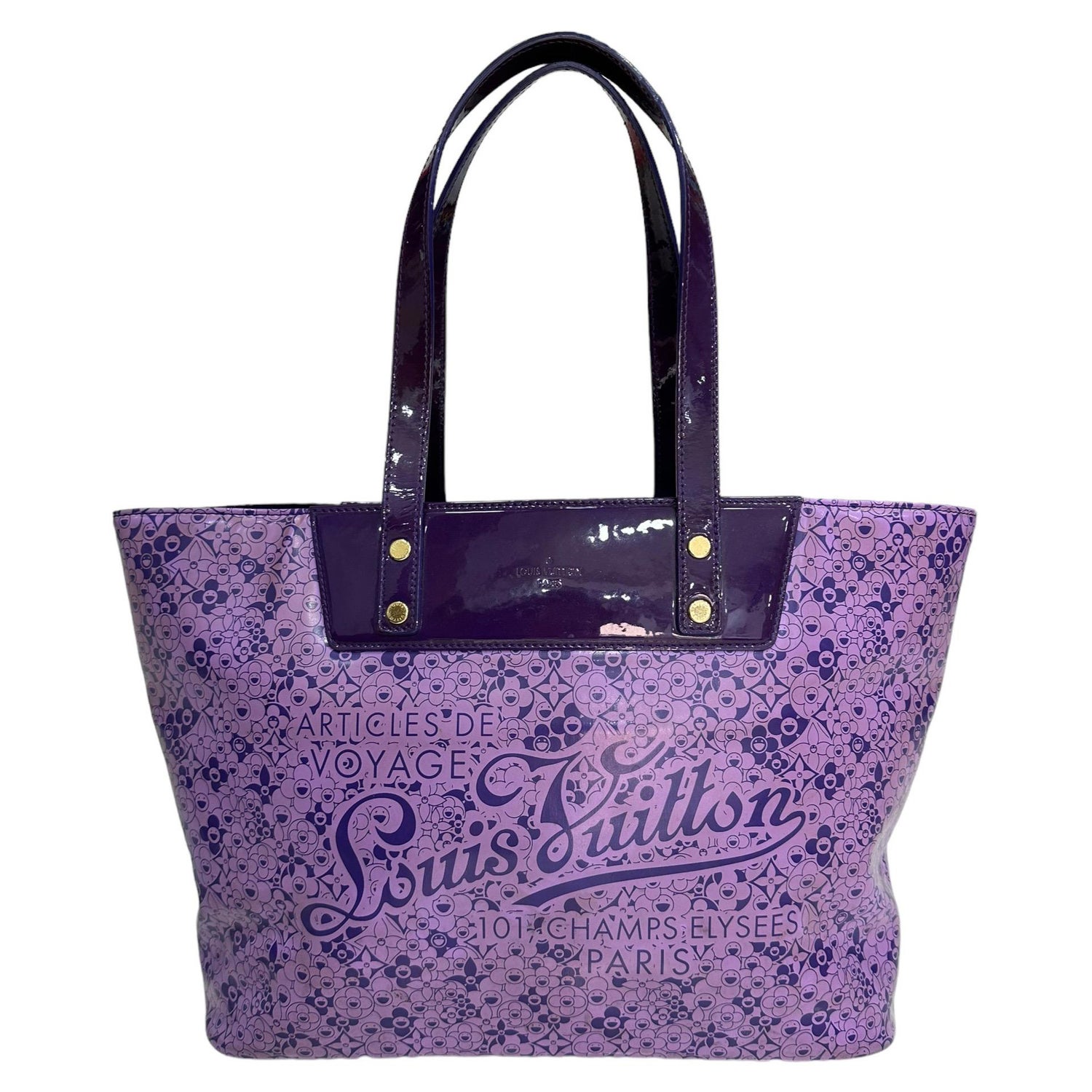 Louis Vuitton Onthego GM Monogram Giant Flower Purple Vert Violet Bag  **Rare**