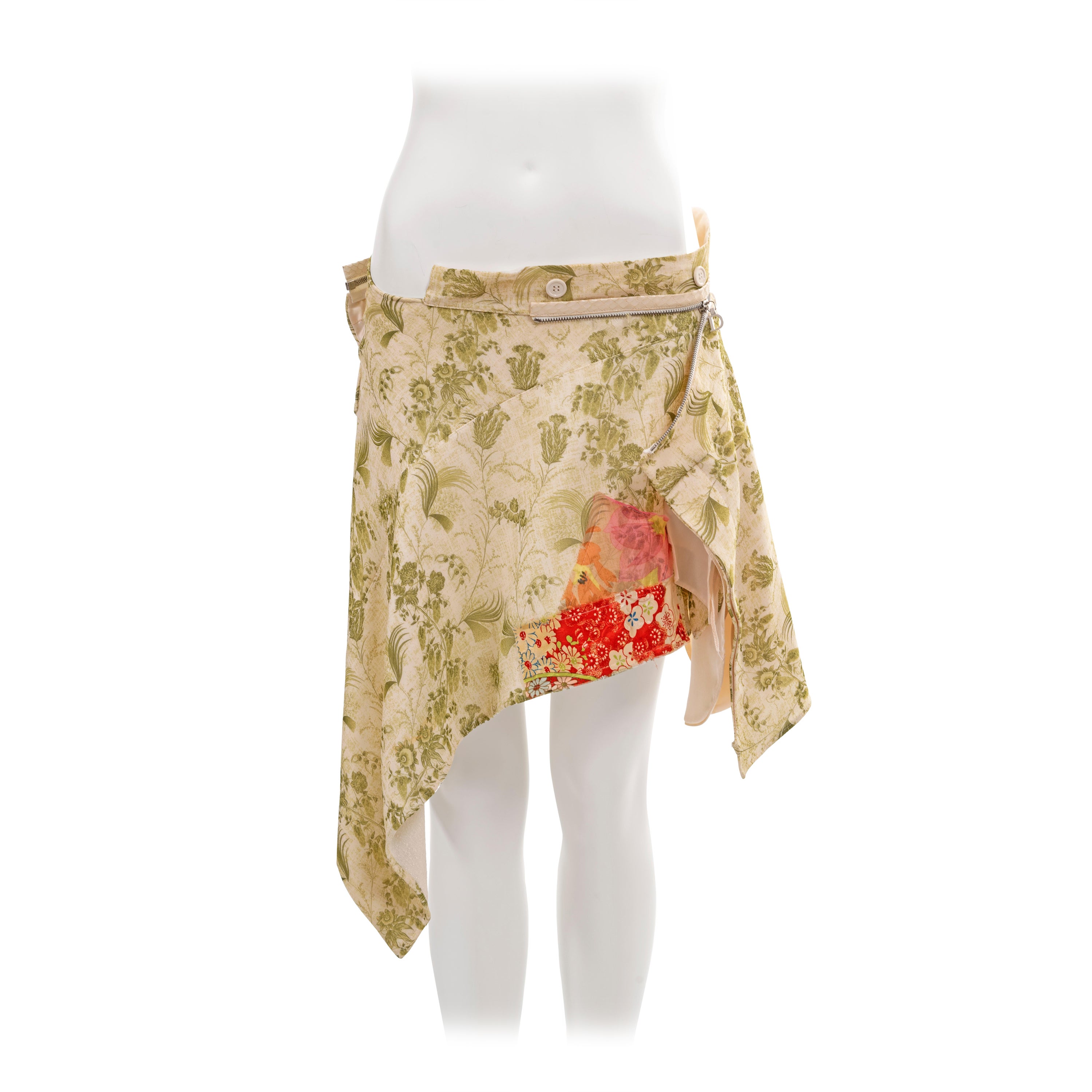 Christian Dior by John Galliano deconstructed floral silk wrap skirt, ss 2001 For Sale