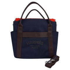 Hermes Tote Sac de Pansage The Grooming Bag Navy / Feu 