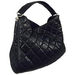  Chanel Black Quilted Coated Canvas Le Marais Large Hobo Bag Serial No.12339279
