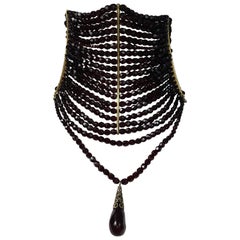 Vintage 1998 Christian Dior John Galliano Extra Large Blood Red Choker Necklace