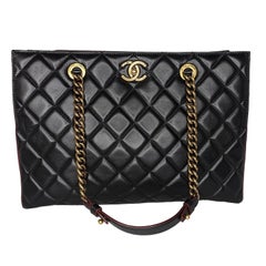 Chanel Black Quilted Calfskin Perfect Edge Tote