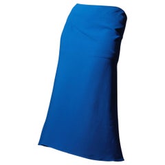 Hermès Silk Midi Skirt Cobalt Blue Sz 40