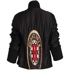 2013 Margiela Black Quilted Bomber Jacket w/ Sequin Design At Back