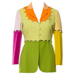 Retro 1990's Moschino Cheap and Chic Color Block Puzzle Jacket The Nanny