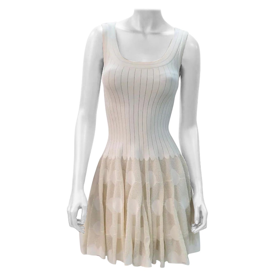 Alaia Ecru Sleevless Mini Dress