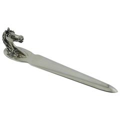 Hermes Vintage Silver Plated Horse Head Letter Opener