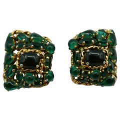 CHRISTIAN DIOR Vintage Jewelled Clip-On Earrings, 1963