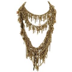 Chanel Extra Long Goldtone Multi Chainlink CC Necklace