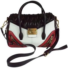 Miu Miu Black/White/Red Quilted Handbag - GHW 12
