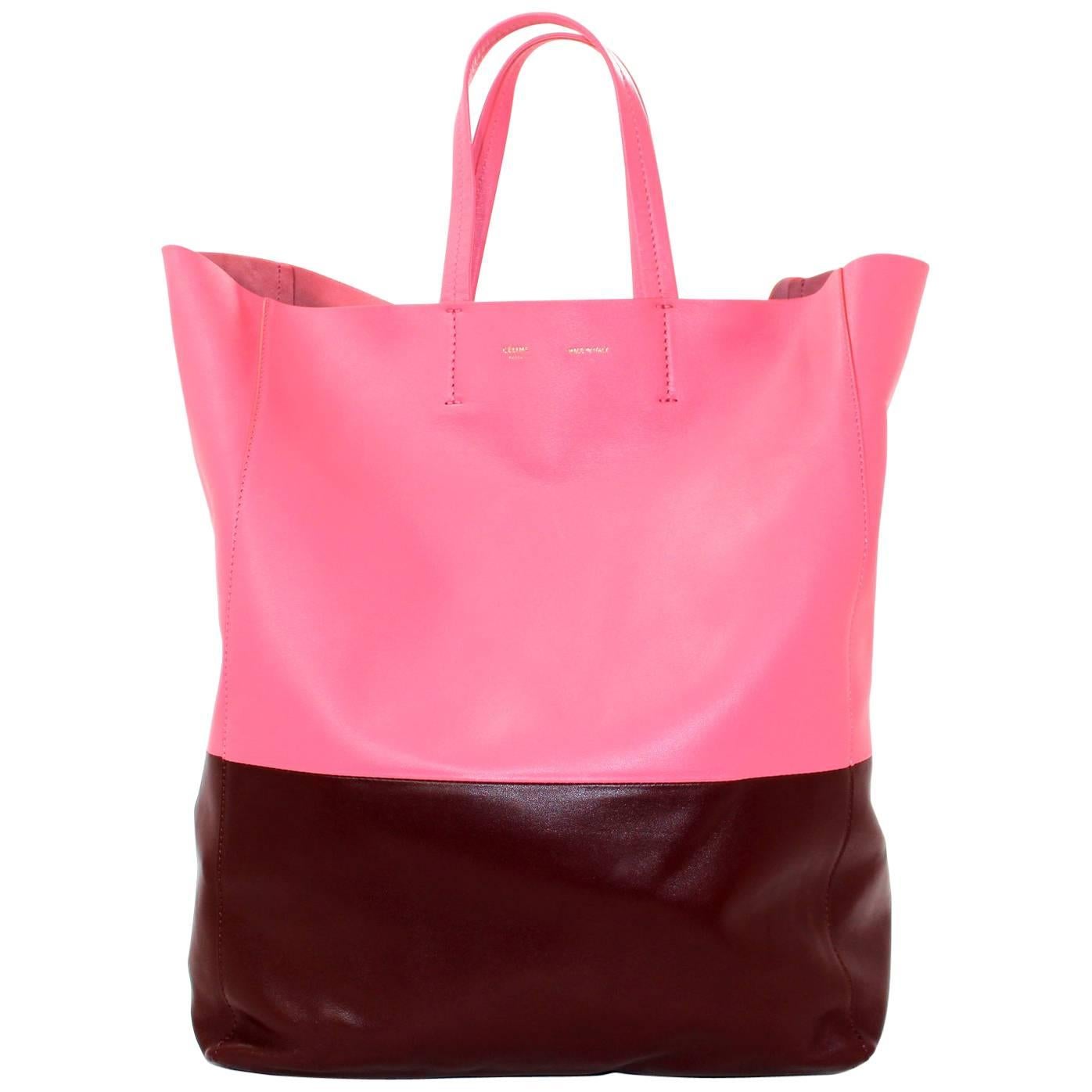 Celine Pink Lambskin Vertical Cabas Tote