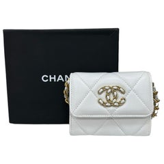 Chanel 10 Mini-Brieftasche Pelle Bianca 2020