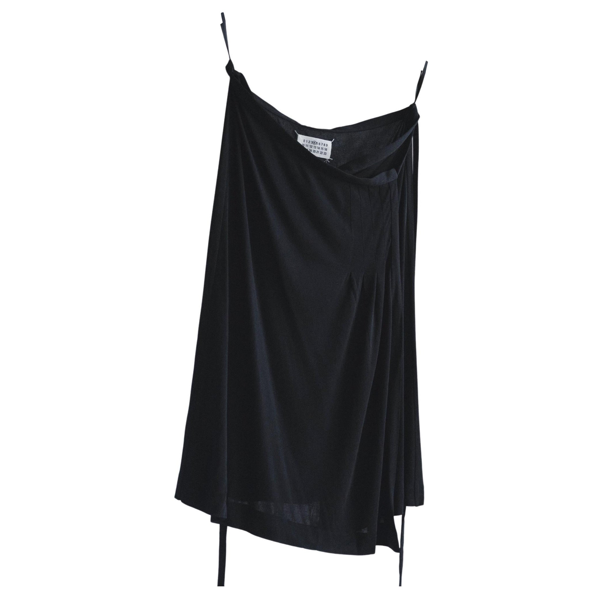 Margiela Wrap Skirt Black Line 4 Medium/One Size For Sale