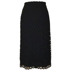 Alexander McQueen 2012 Intricate Black Honeycomb Lace Straight Pencil Skirt 4