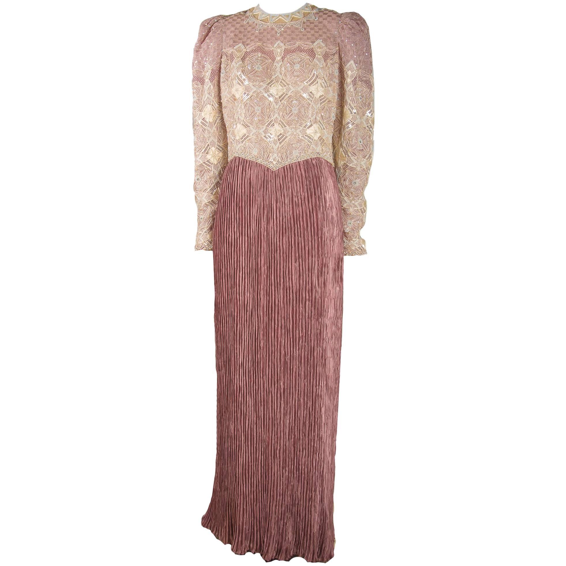 Mary McFadden Couture Evening Gown - Fortuny For Sale