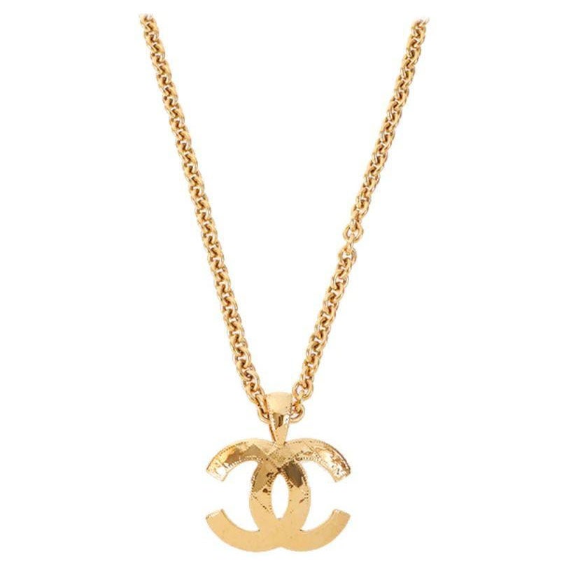 Chanel CC Mark Plate Long Necklace, 1994 For Sale at 1stDibs