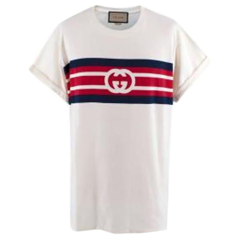 Gucci Interlocking G Stripe Print Tshirt For Sale at 1stDibs