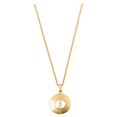 Yves Saint Laurent Round Cut-Out Logo Necklace