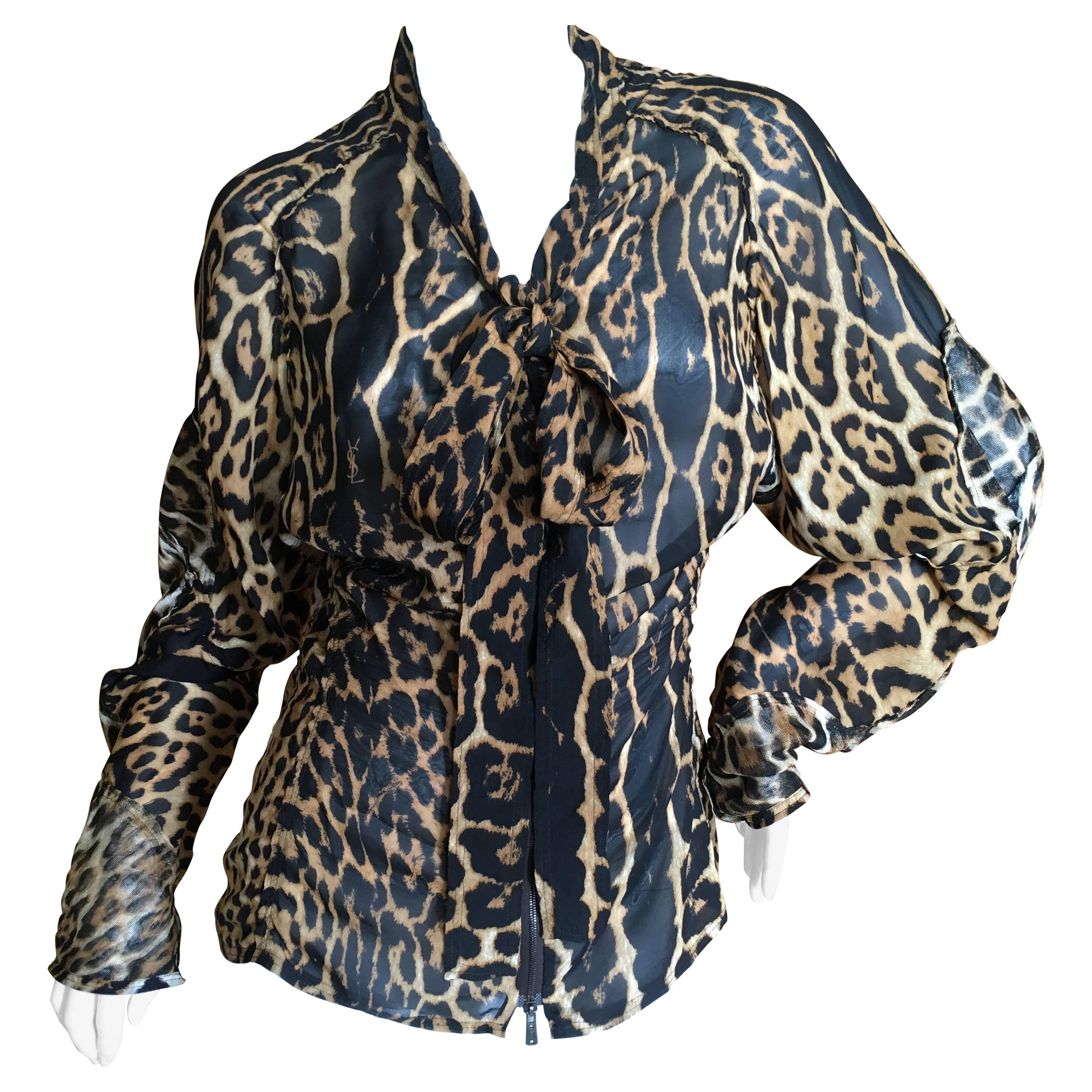 Yves Saint Laurent Silk Leopard Print Top by Tom Ford