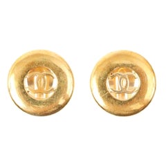 Chanel Round CC Mark Cut-Out Earrings, 1997
