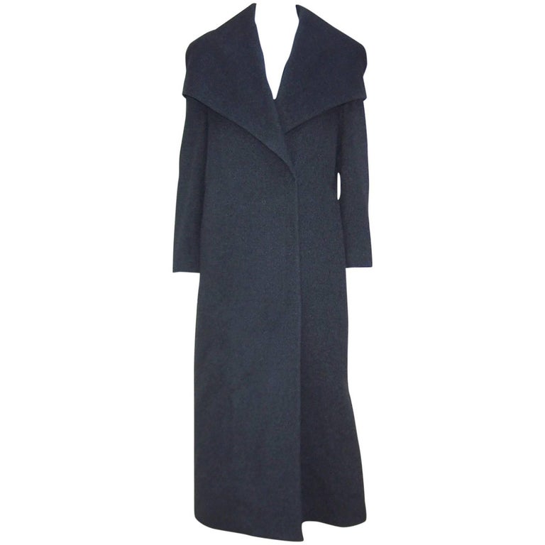 Austere 1990's Tse Charcoal Gray Cashmere Coat With Shawl Style Capelet ...